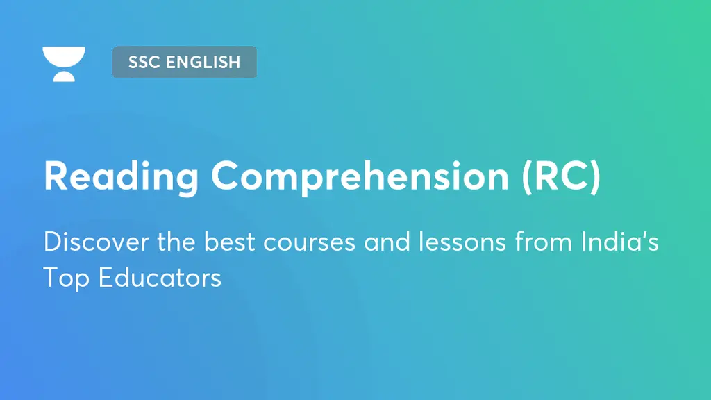 Reading Comprehension (RC) | English by Aman Vashishth | Unacademy