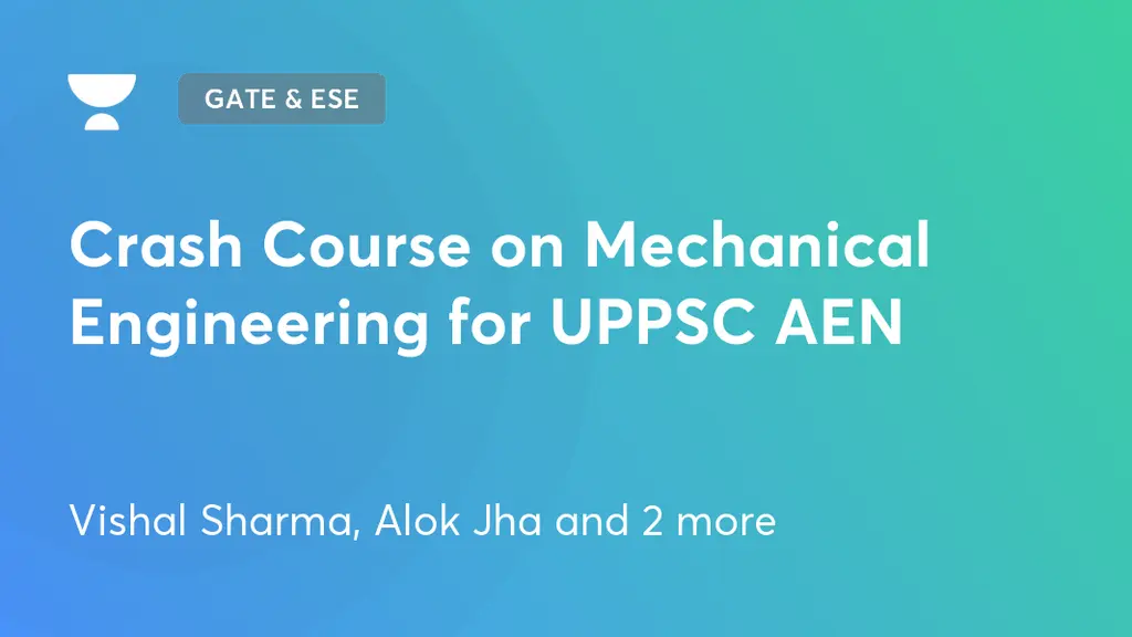 GATE & ESE - ME, CH & XE - Crash Course on Mechanical Engineering for ...
