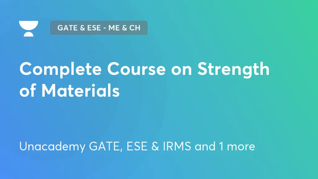 GATE & ESE ME & CH Complete Course on Strength of Materials by