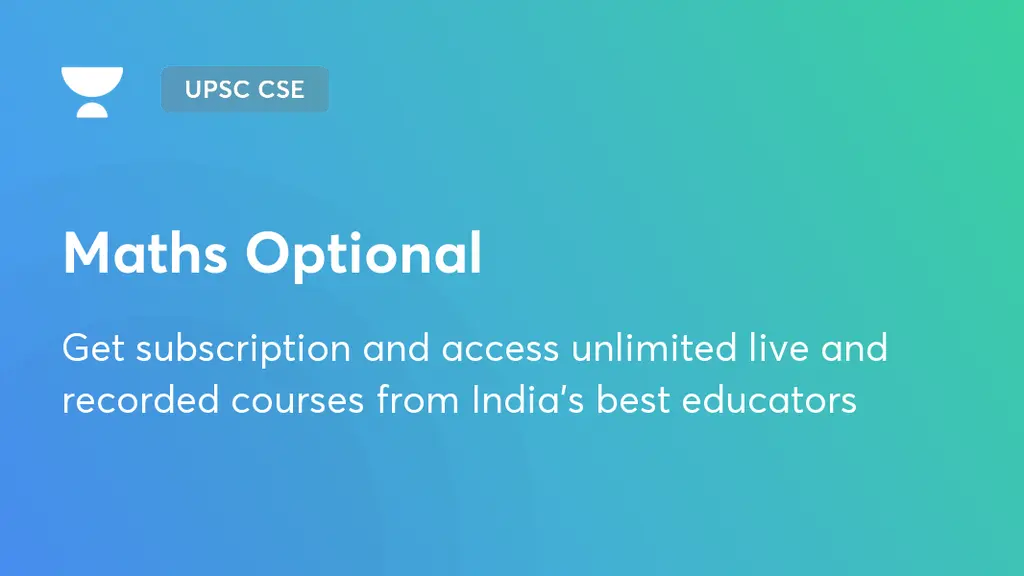 Maths Optional Optional Courses Unacademy