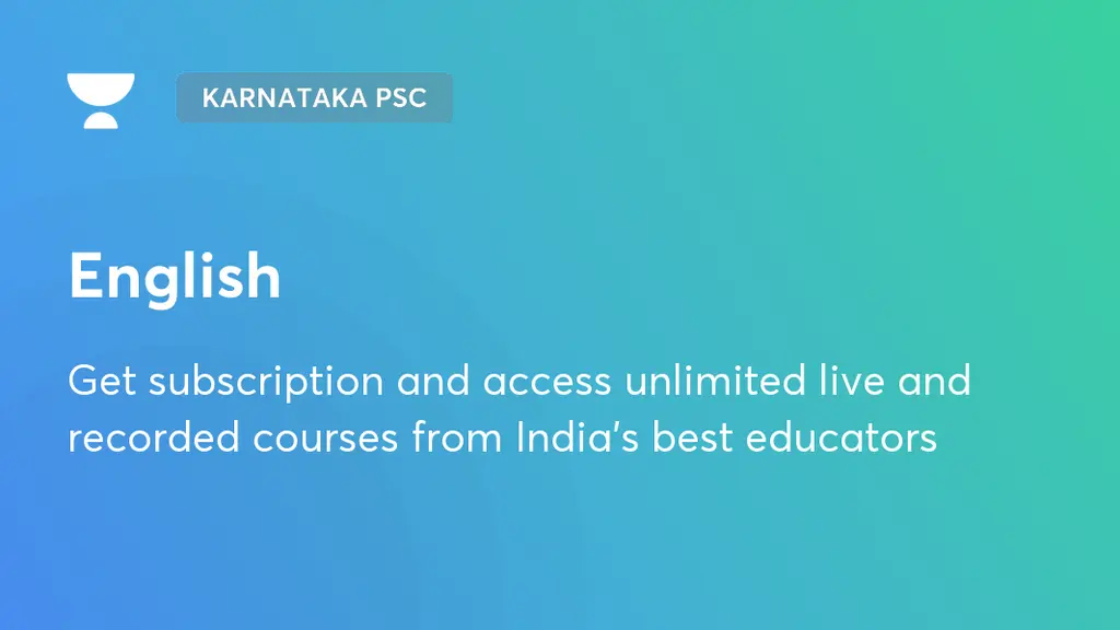English | Karnataka PSC | Unacademy